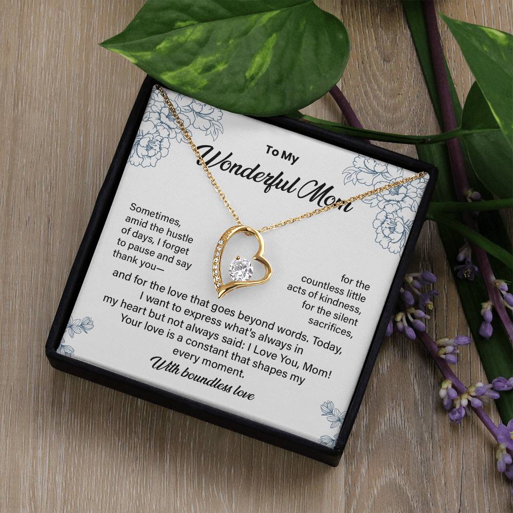 Wonderful Mom Necklace Gift from Daughter or Son