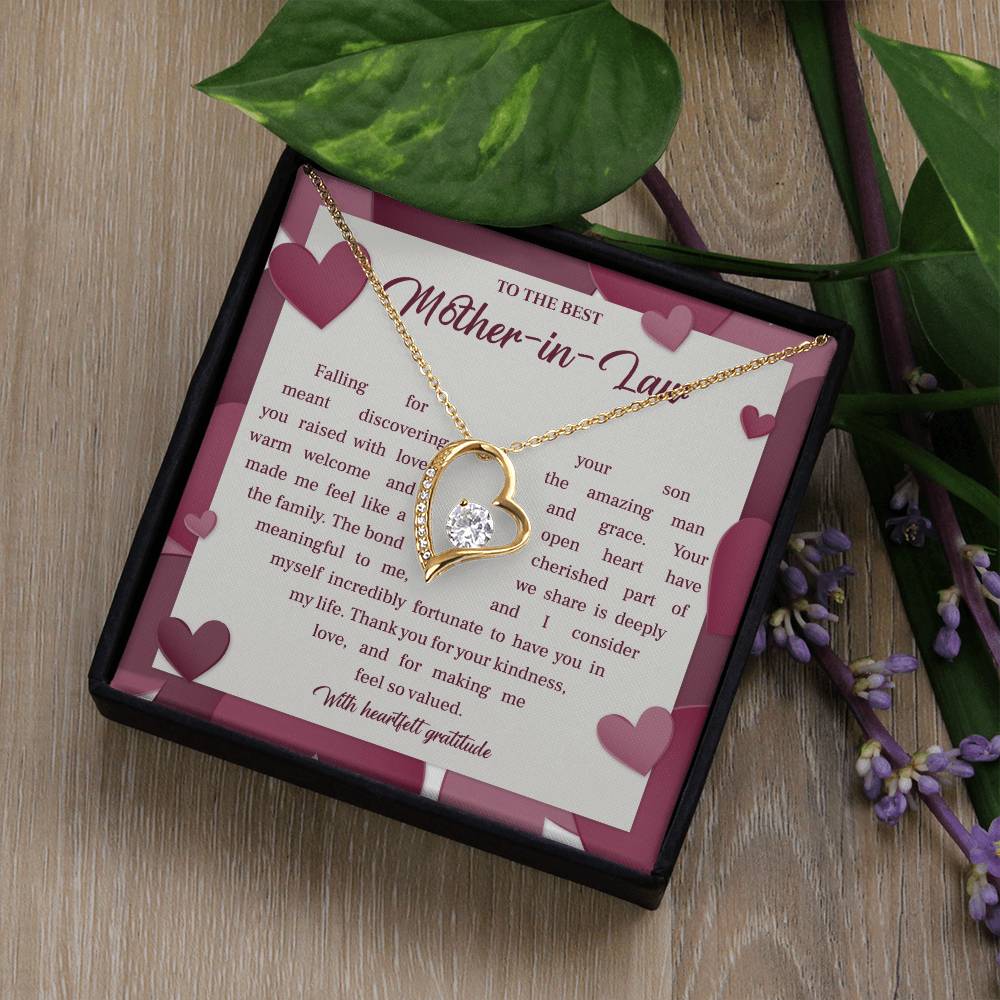 Elegant Mother-in-Law Necklace with Gift Box and Message