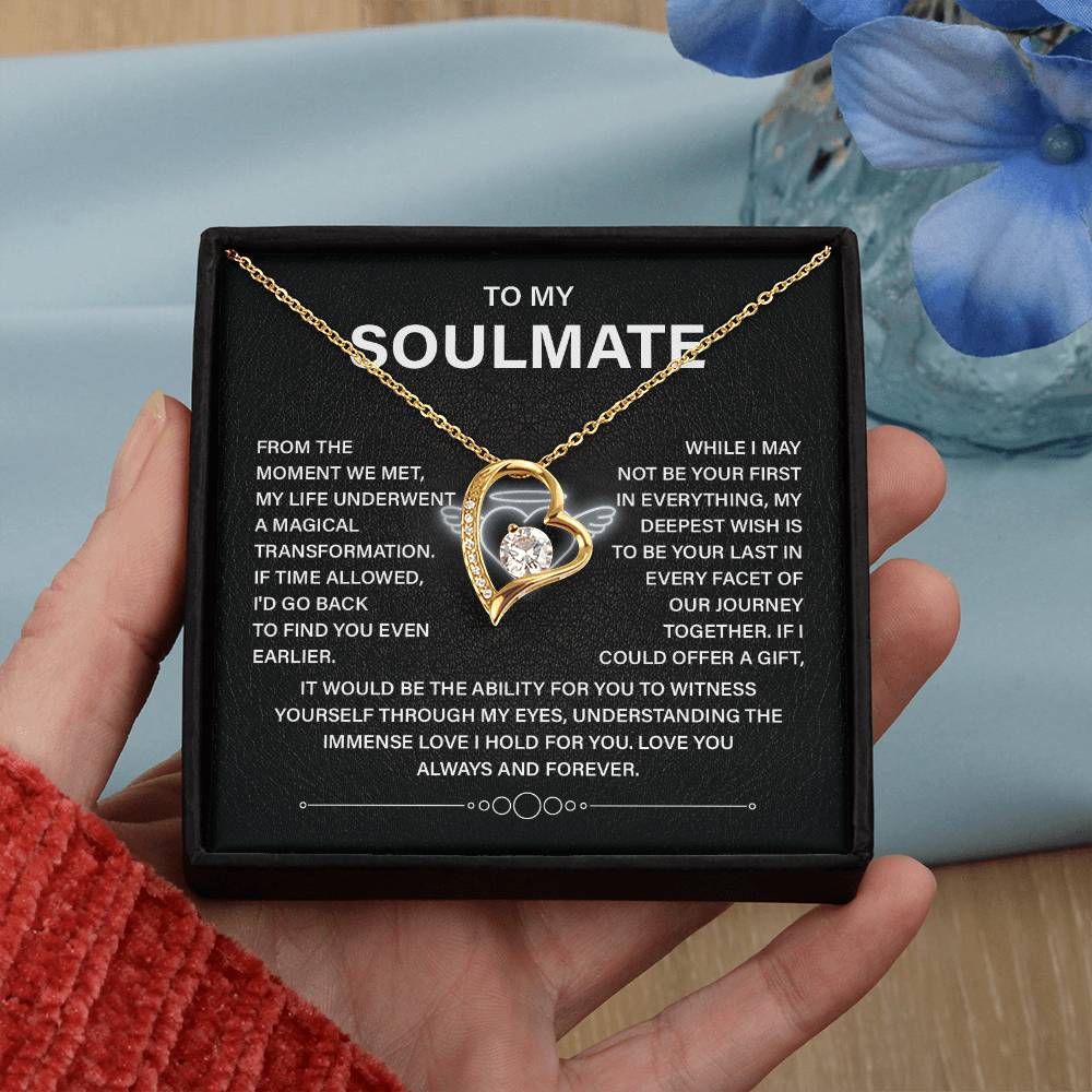 To My Soulmate Necklace – Deep Love Keepsake Gift for Wife Or Girlfriend