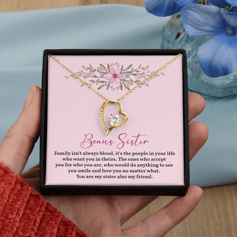 Bonus Sister Heart Necklace – Gift for Chosen Sister