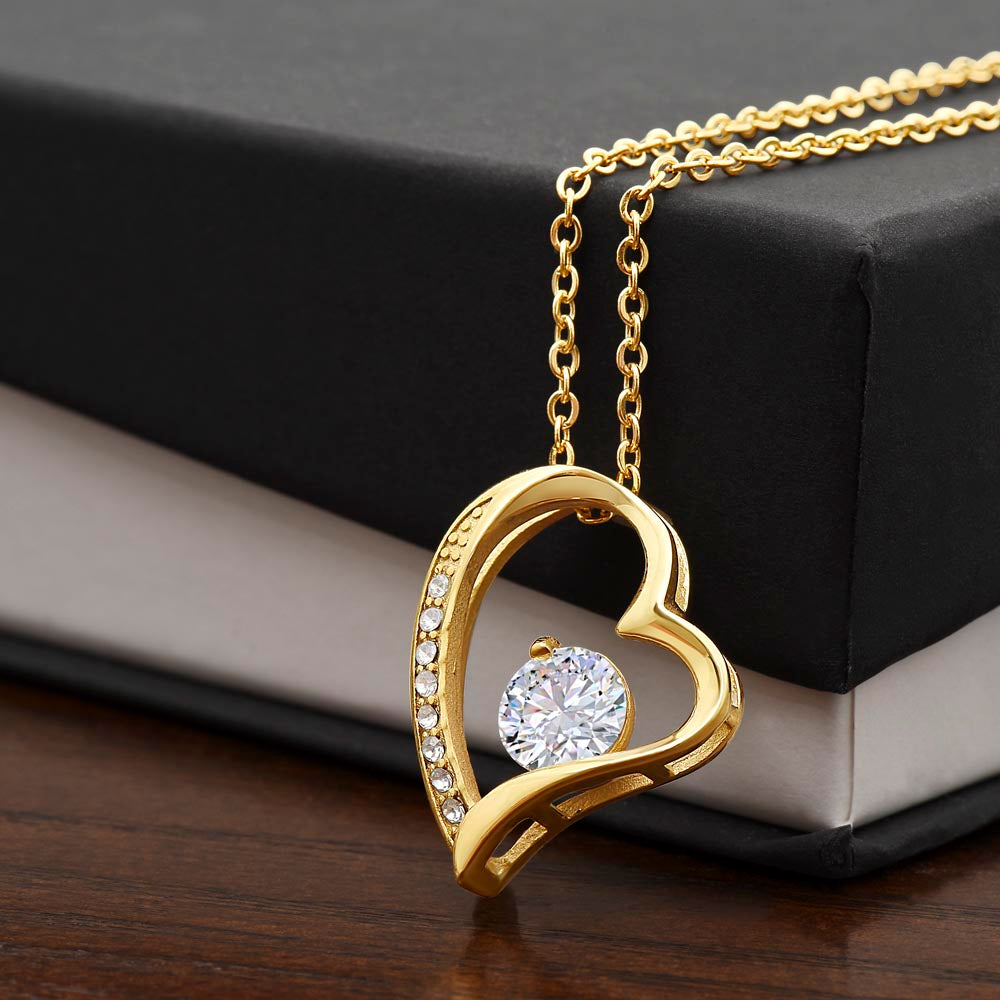 To My Dear Mom Heart Necklace Gift with Loving Message