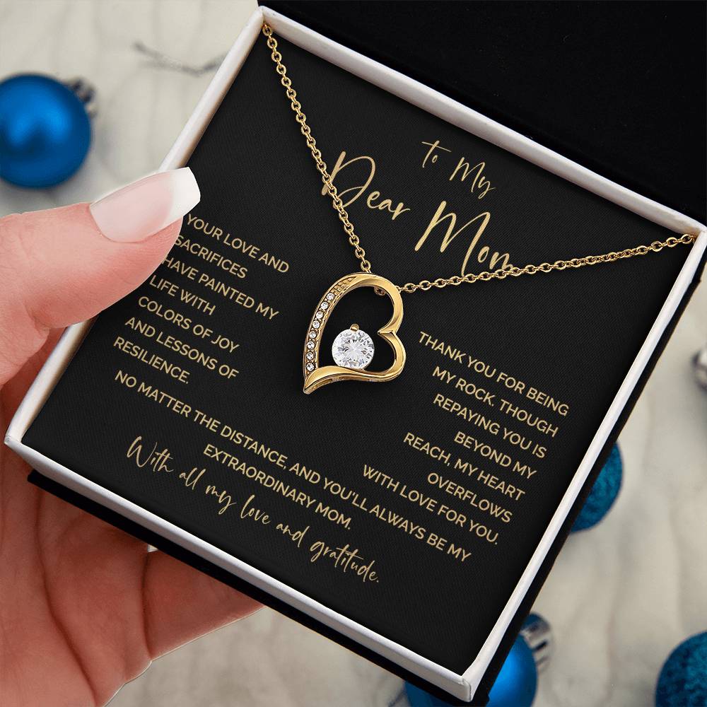 To My Mom Heart Necklace Gift – Emotional Message of Love and Gratitude