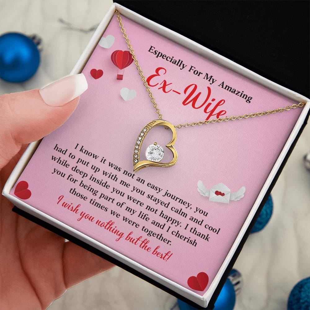 Ex-Wife Gift Necklace – Heart Pendant & Message Card