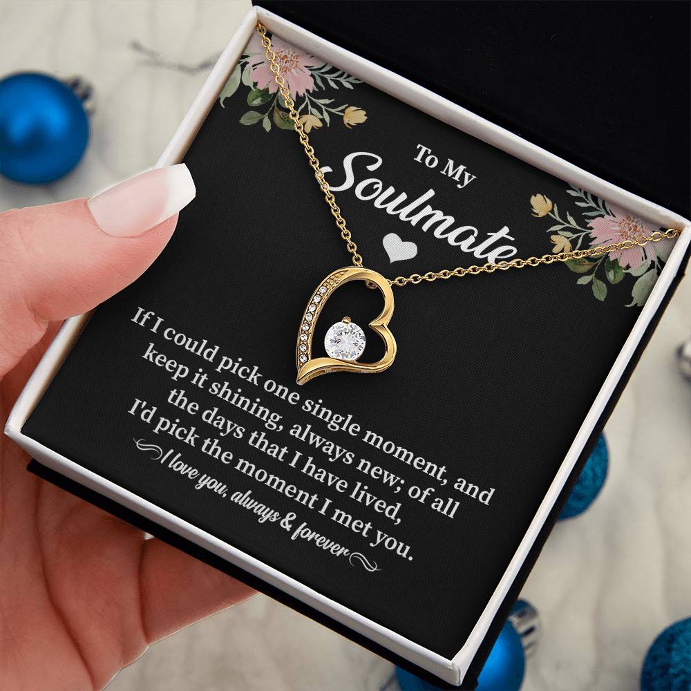 Soulmate Heart Necklace with Message Card & Gift Box