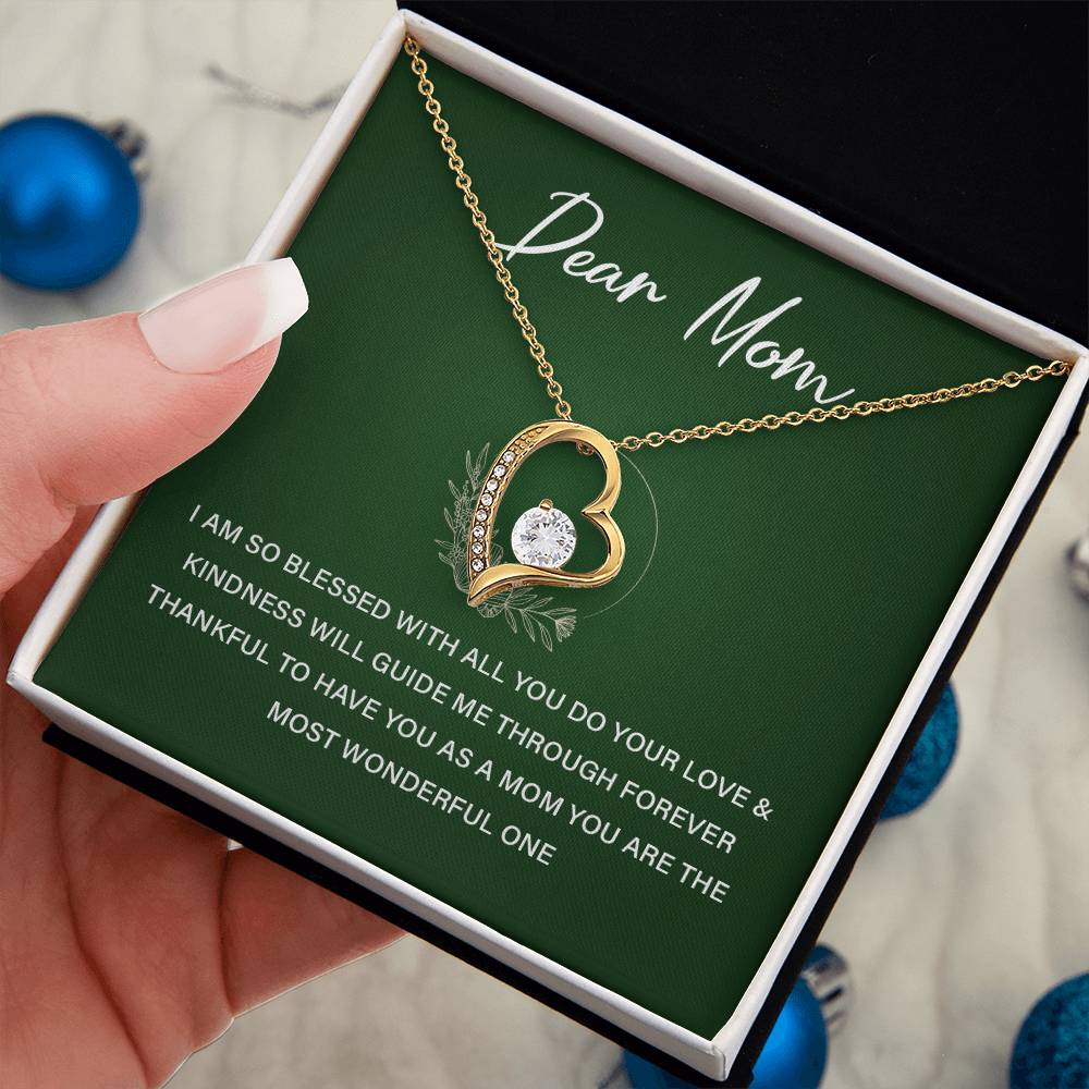 Heart Necklace Gift For Mom From Daughter With Lovely Note