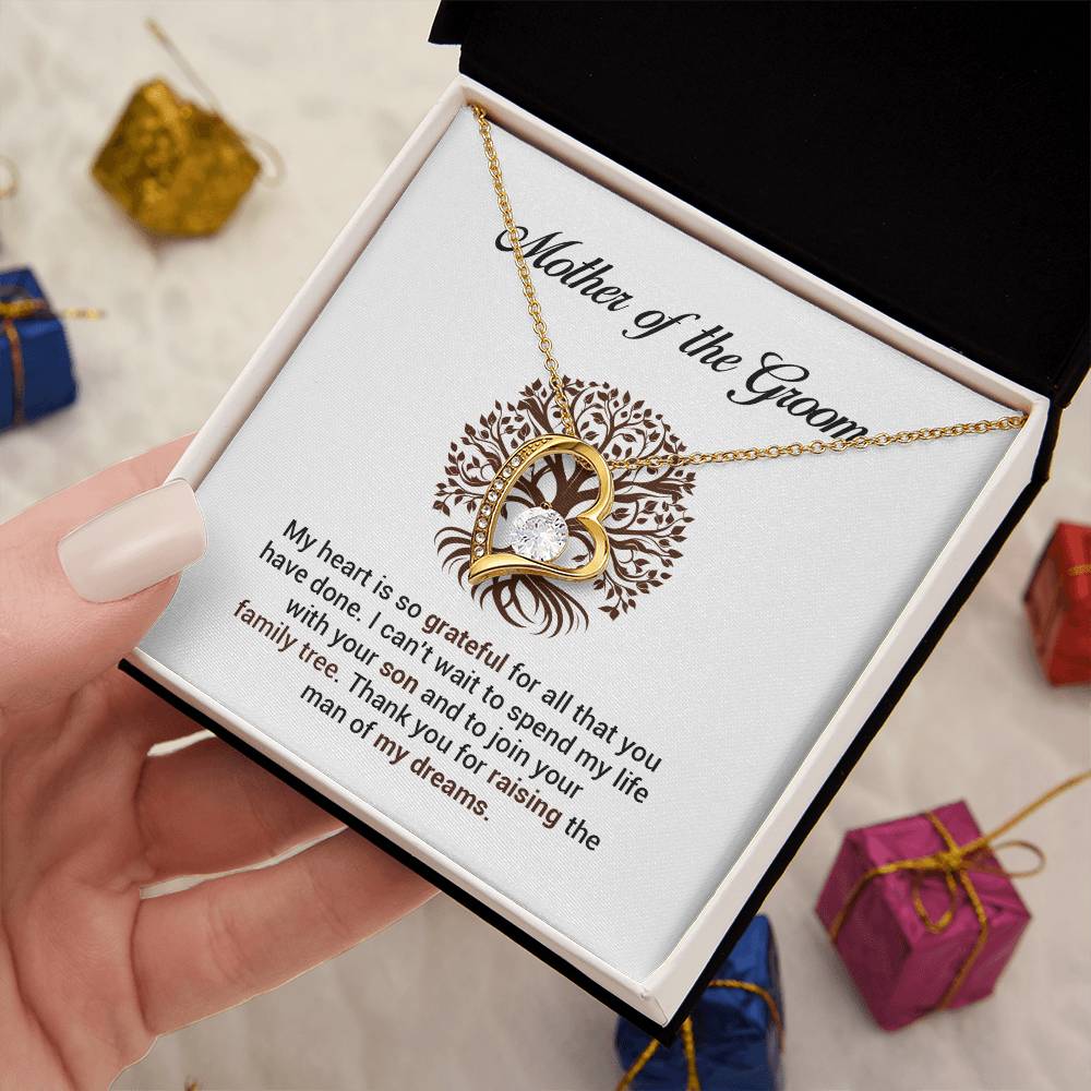 Mother of Groom Necklace Gift from Bride with Message Card