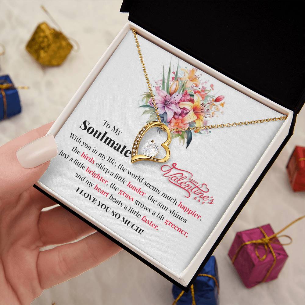 Soulmate Valentine Necklace Gift with Love Card