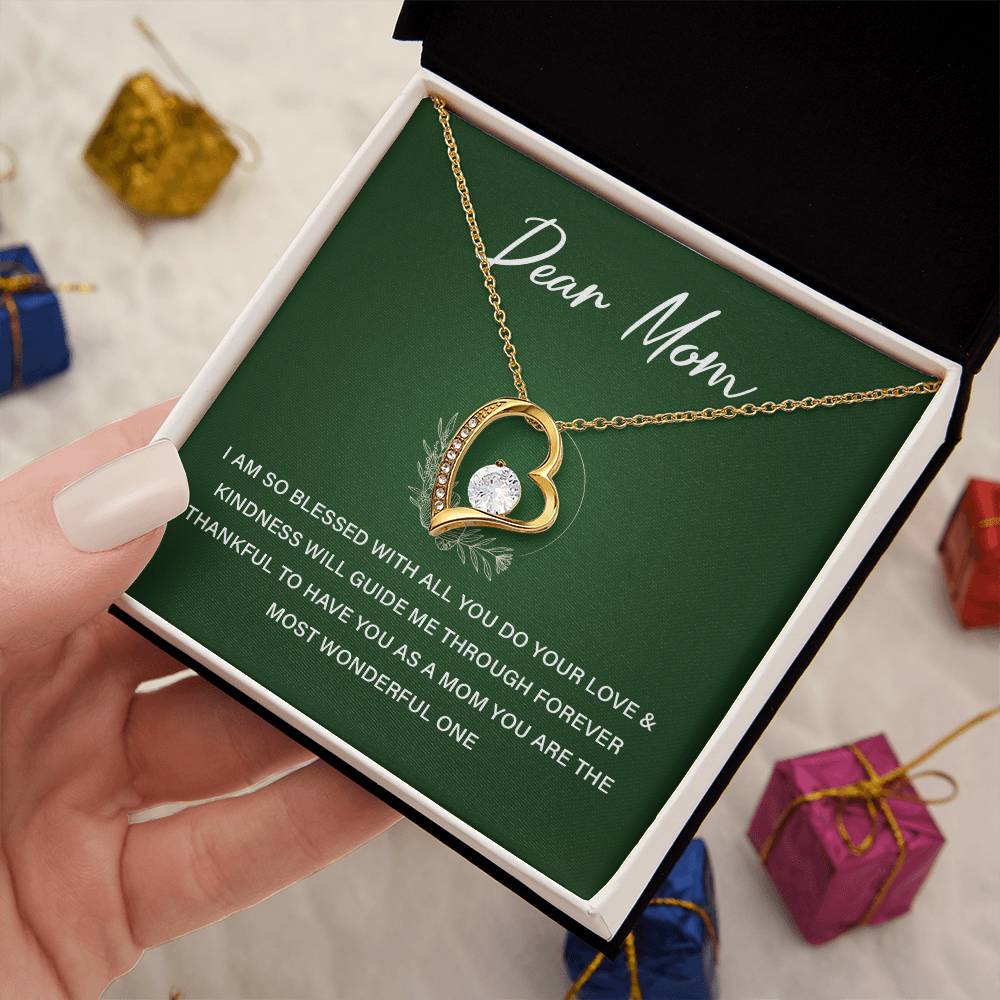 Heart Necklace Gift For Mom From Daughter With Lovely Note