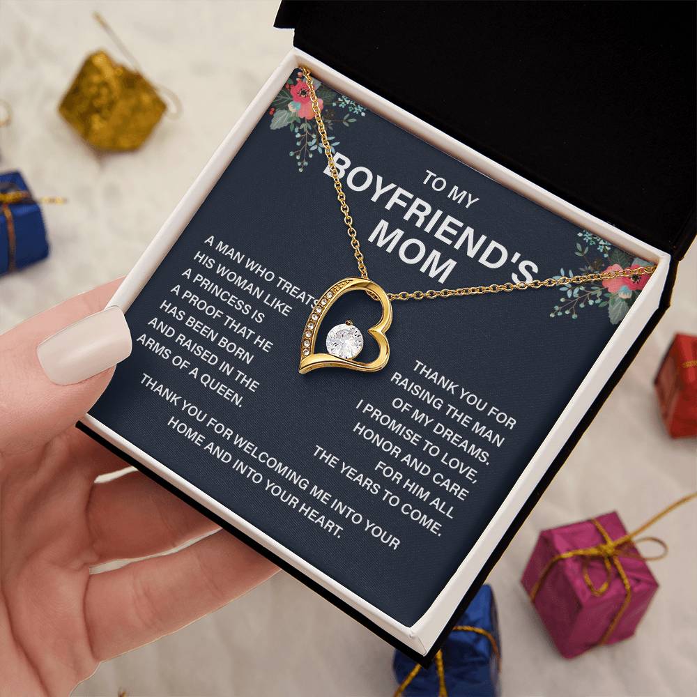 Boyfriend’s Mom Gift Necklace with Message Card