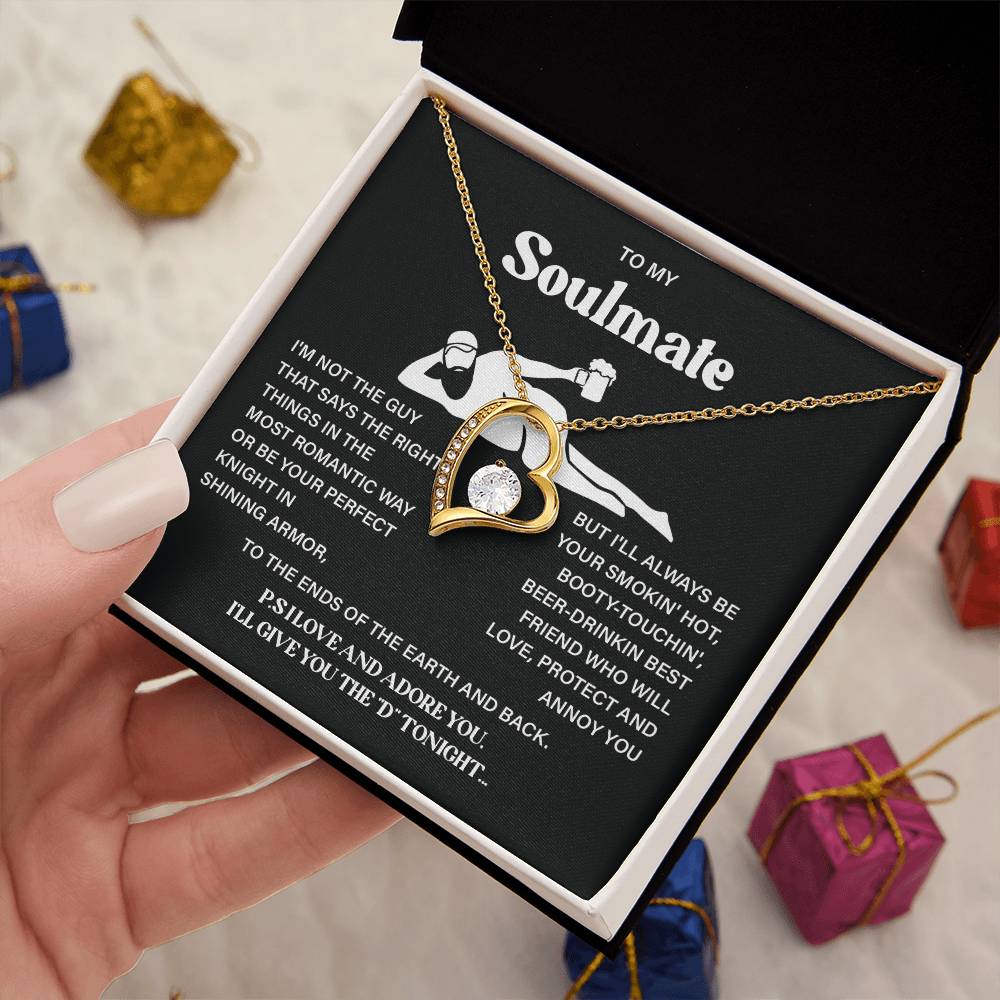 Funny Soulmate Necklace Gift – Message Card & Box