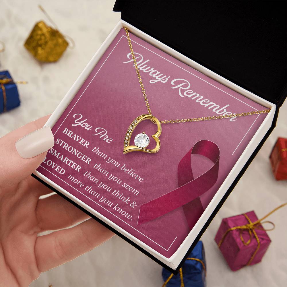 Burgundy Ribbon Encouragement Necklace for Her