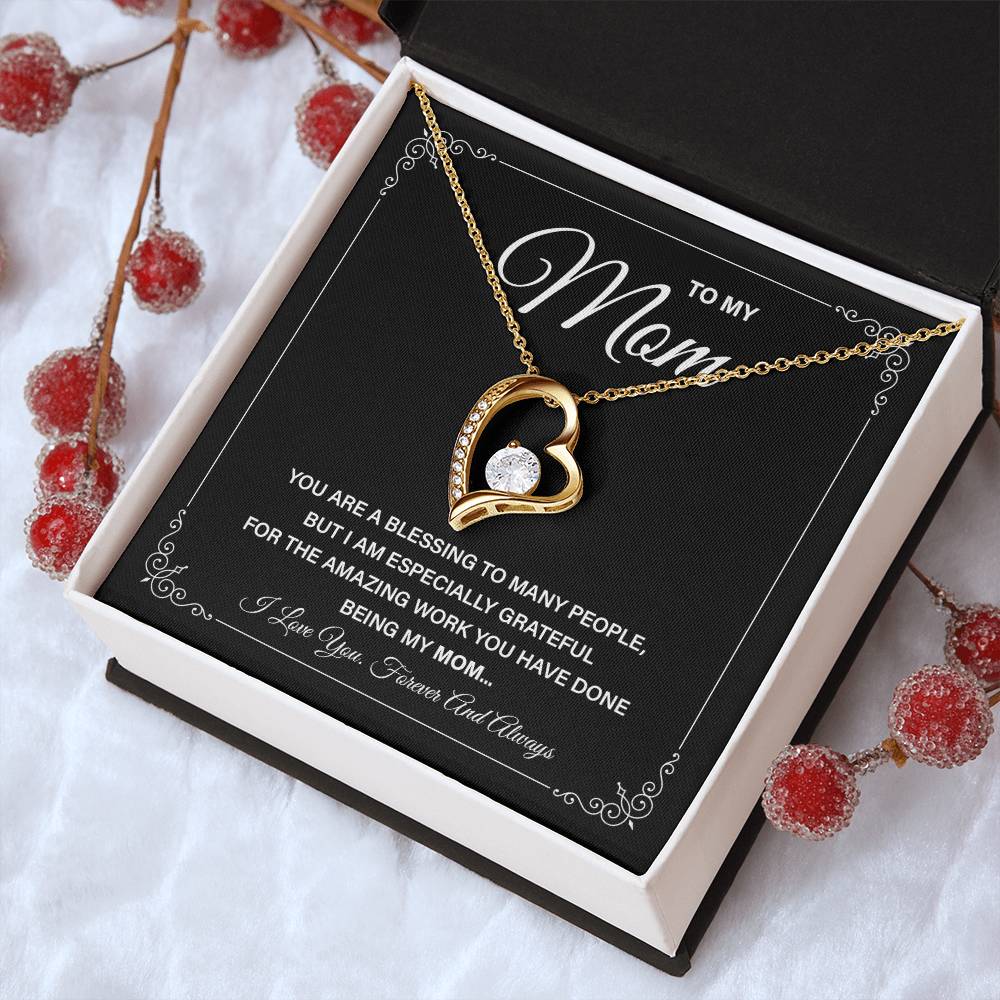 Elegant Mom Necklace Gift with Grateful Message