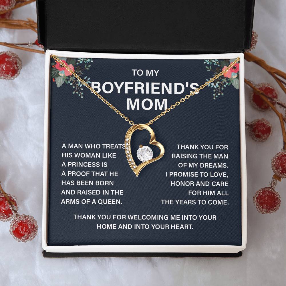 Boyfriend’s Mom Gift Necklace with Message Card