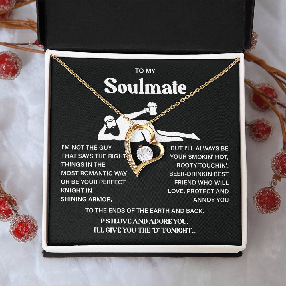 Funny Soulmate Necklace Gift – Message Card & Box