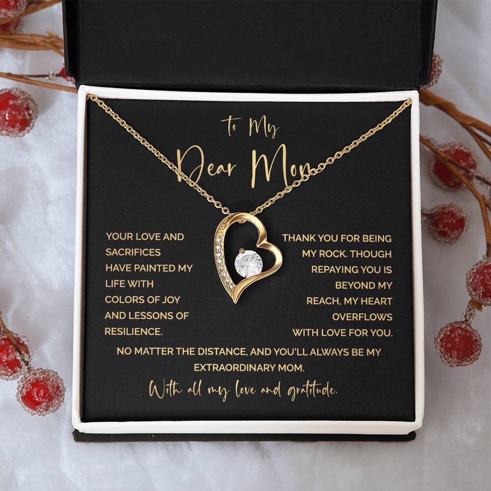 To My Mom Heart Necklace Gift – Emotional Message of Love and Gratitude
