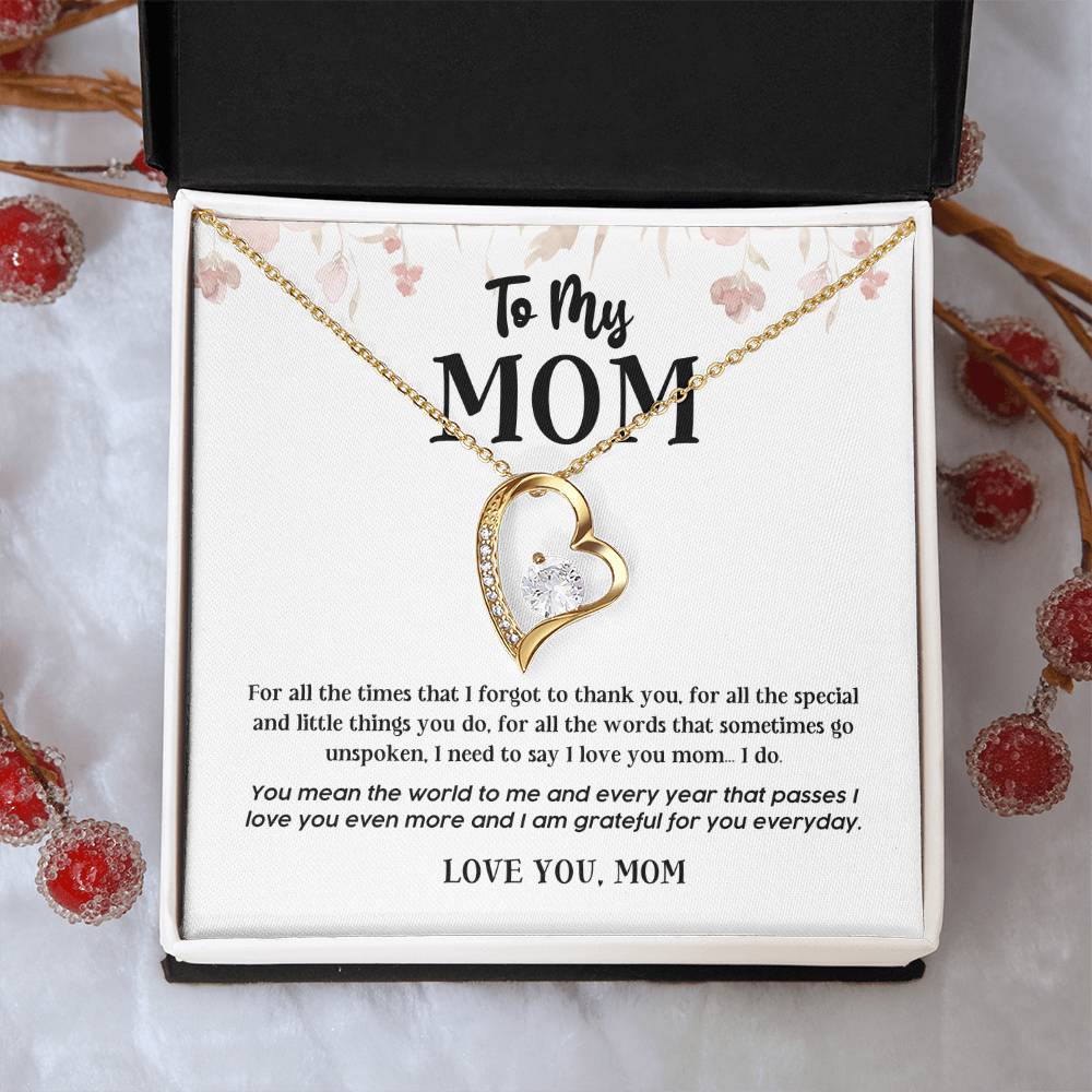 Heart Necklace Gift for Mom from Daughter or Son