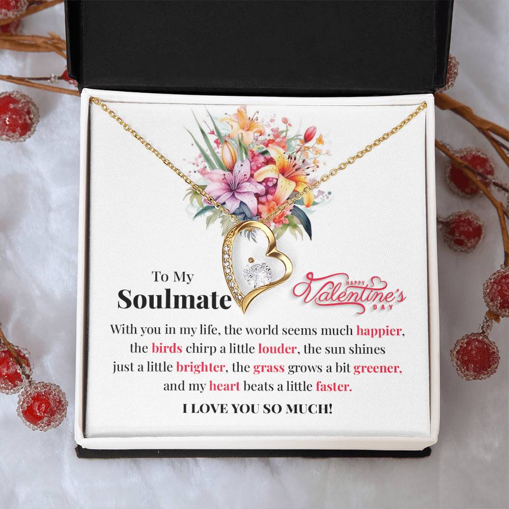 Soulmate Valentine Necklace Gift with Love Card