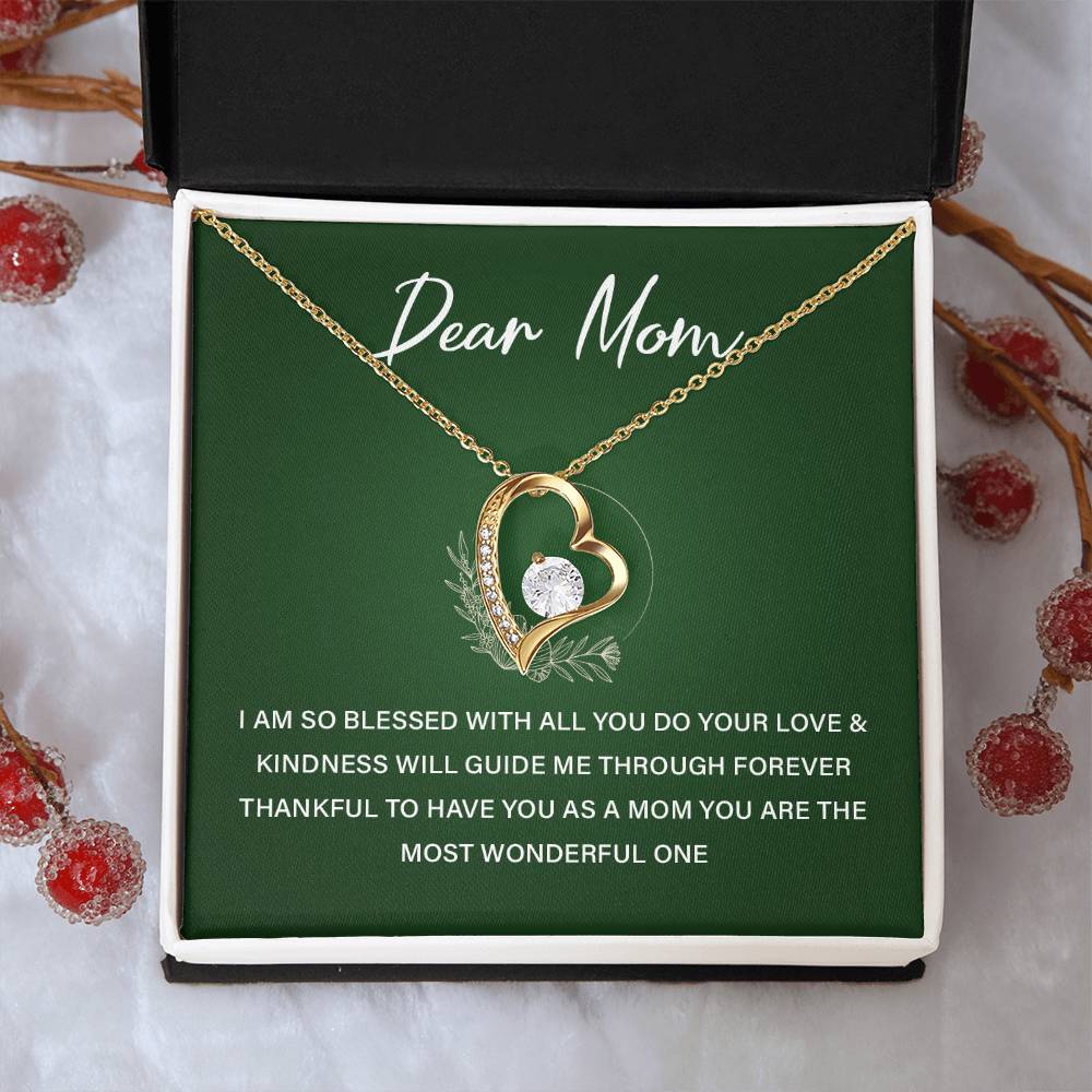 Heart Necklace Gift For Mom From Daughter With Lovely Note