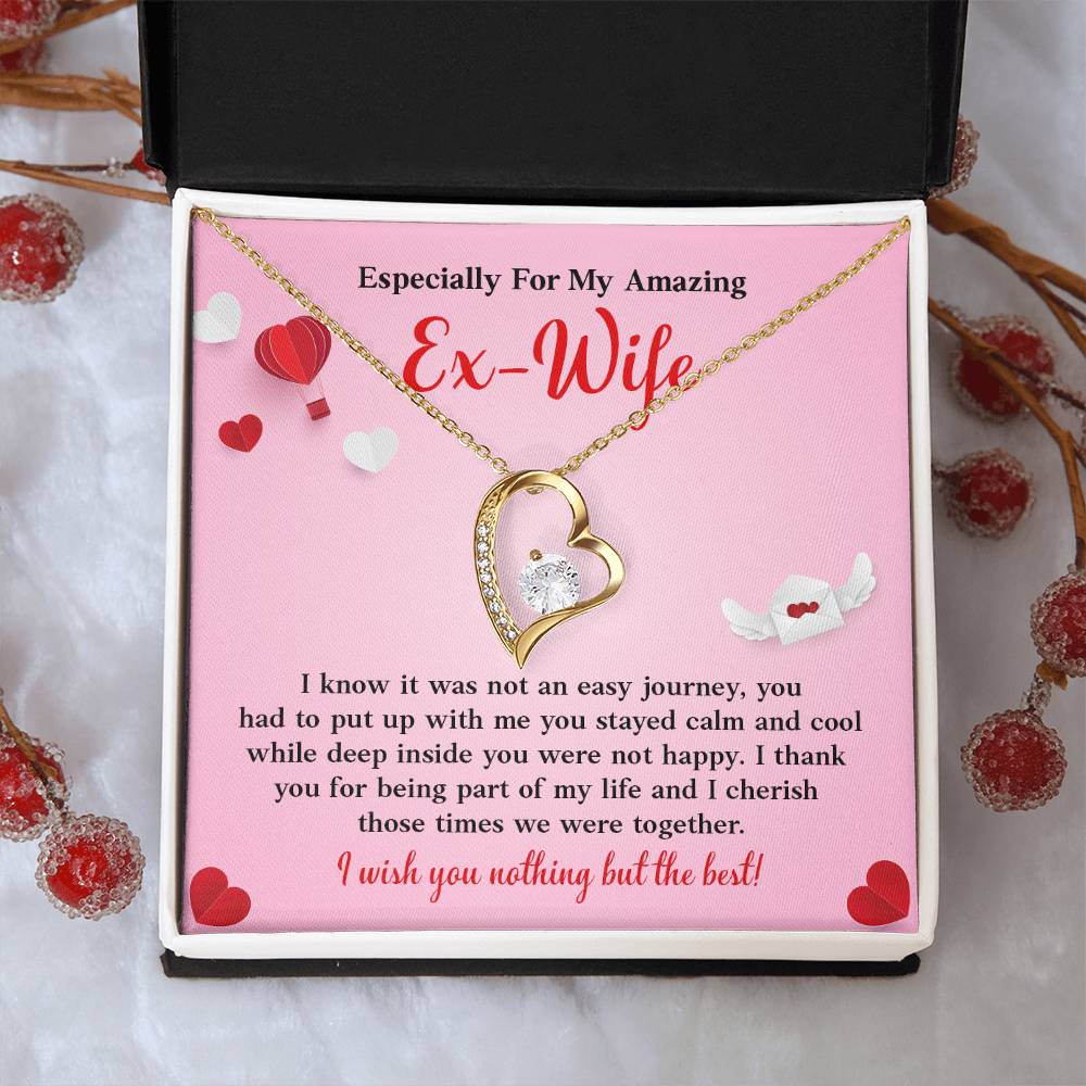 Ex-Wife Gift Necklace – Heart Pendant & Message Card