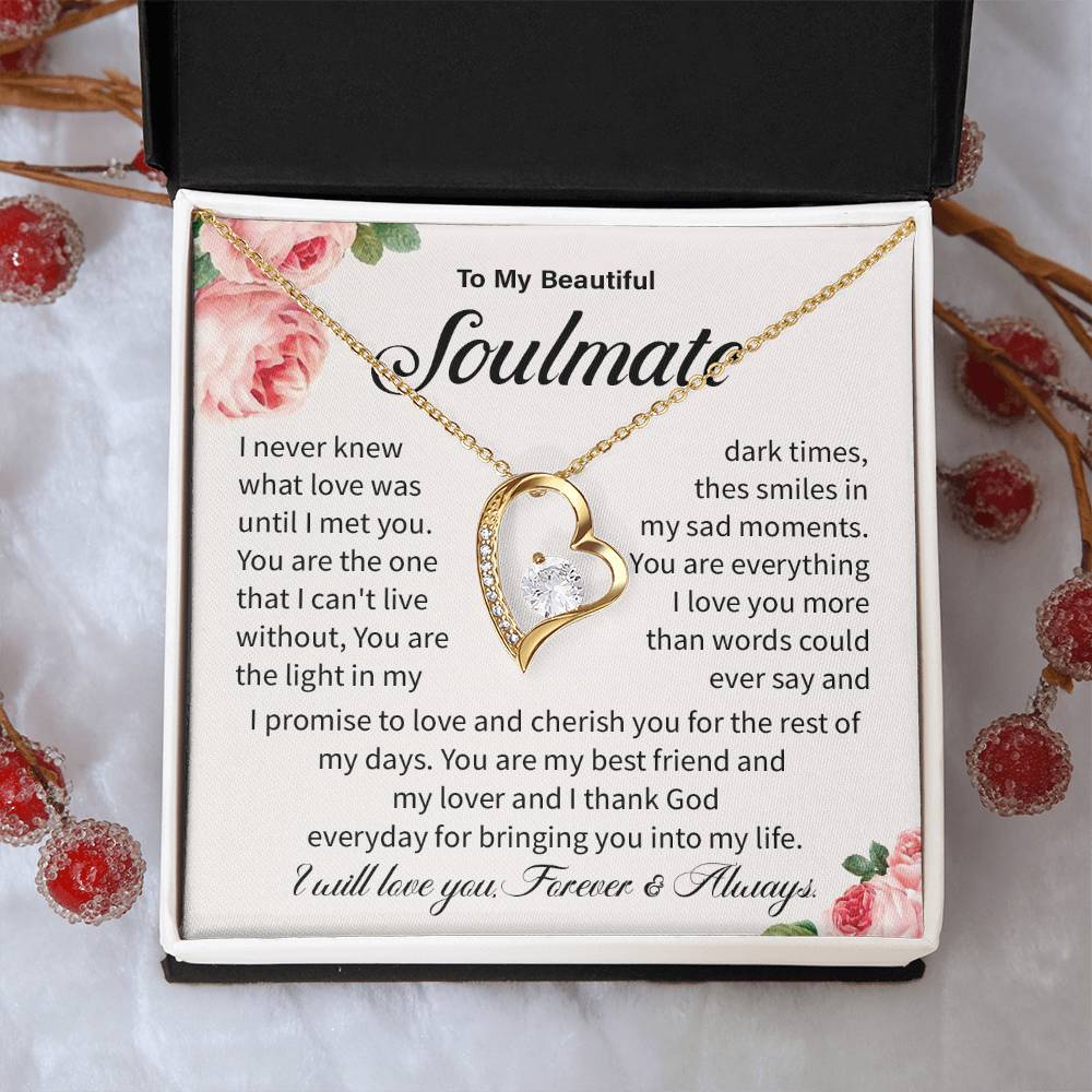Soulmate Necklace Gift for Her – Love Message Card