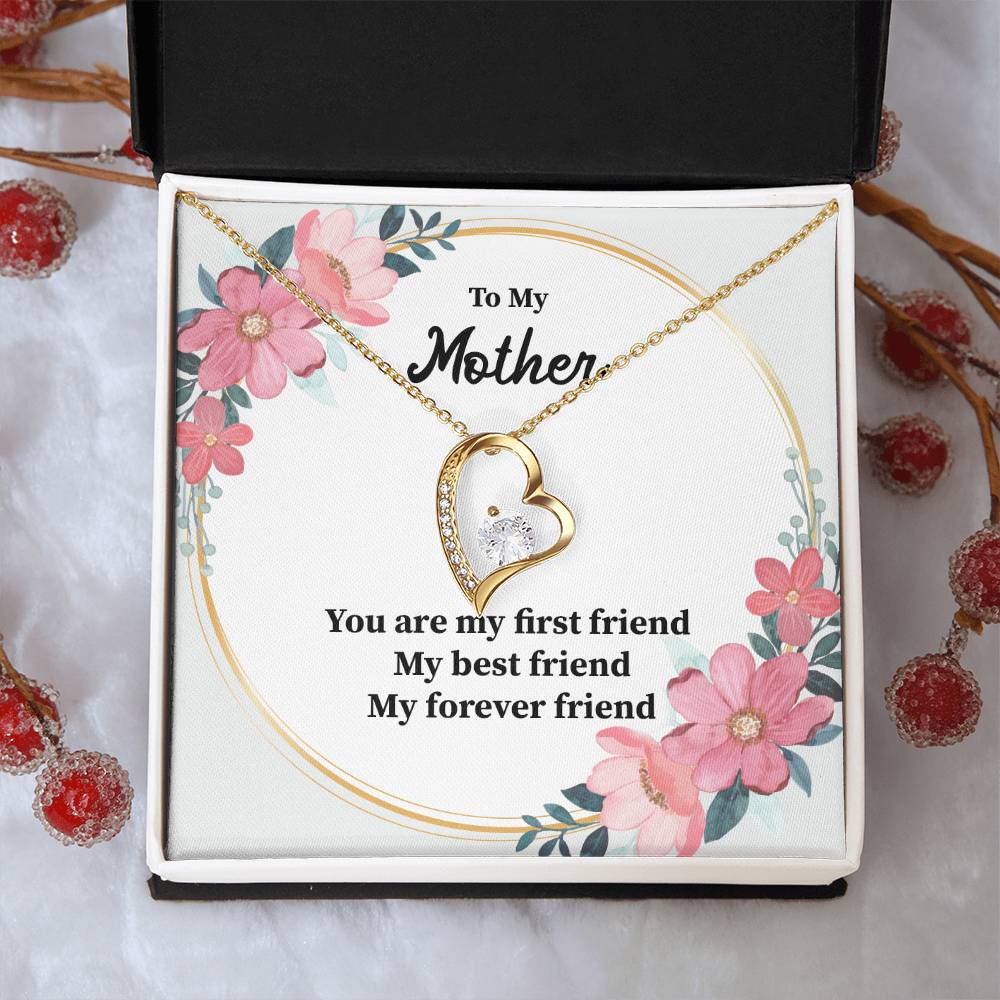 Mother Necklace Gift – First & Forever Friend Card
