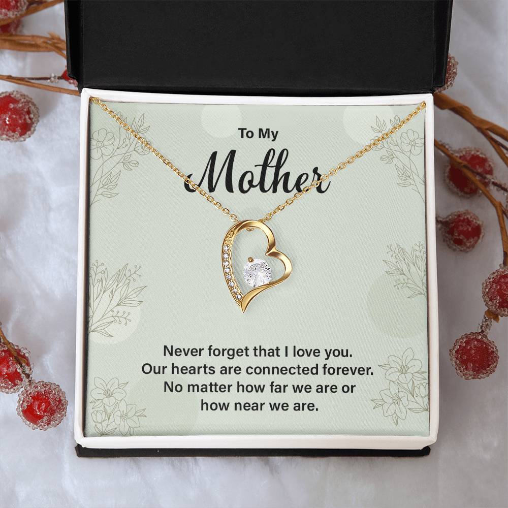 Heart Necklace Gift For Mom From Child With Message Card