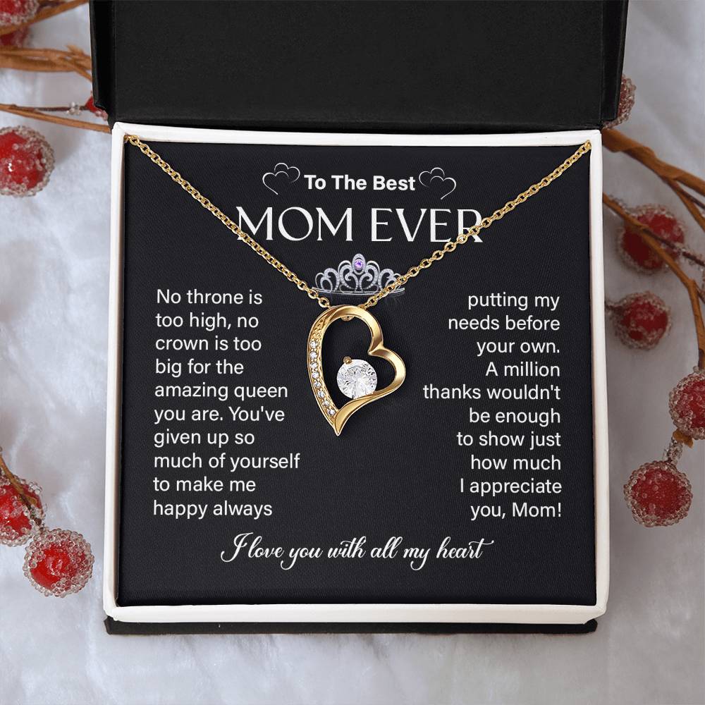 Necklace Gift for Mom – Best Mom Ever Message Card