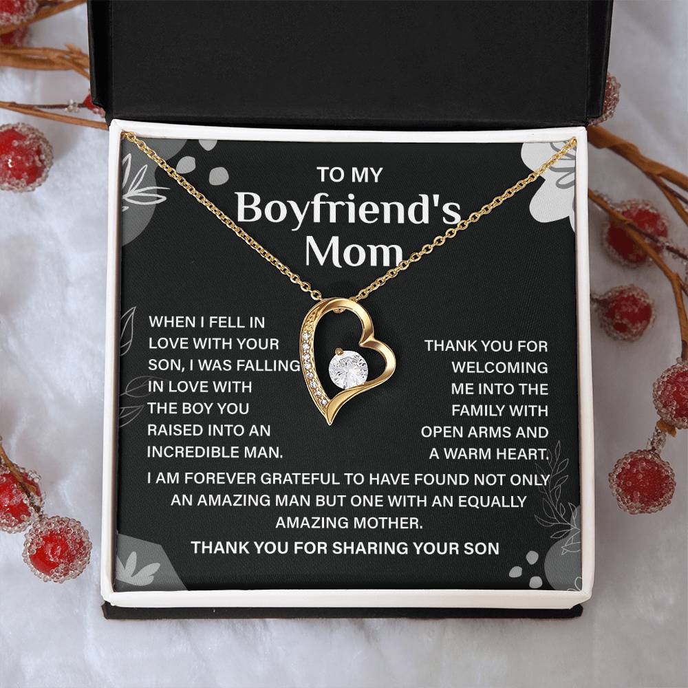 Boyfriend’s Mom Necklace Gift – Heartfelt Message Box