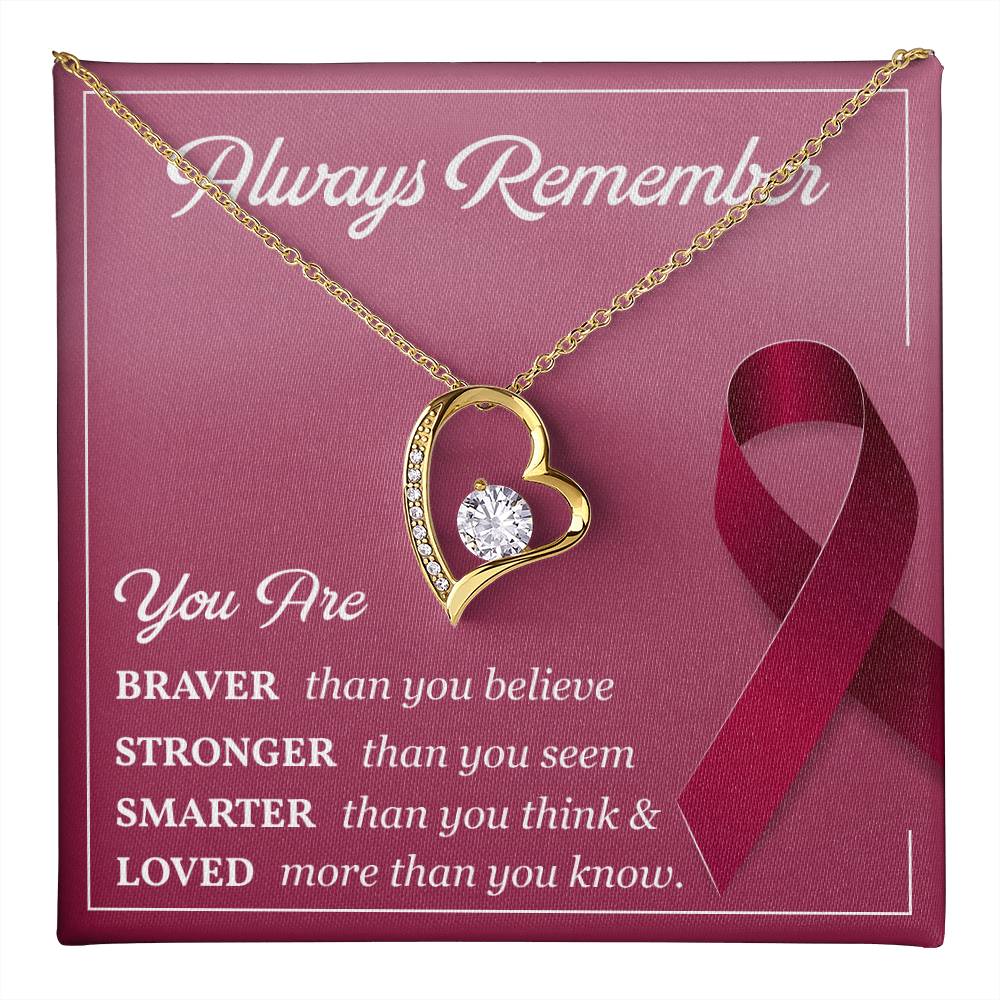 Burgundy Ribbon Encouragement Necklace for Her