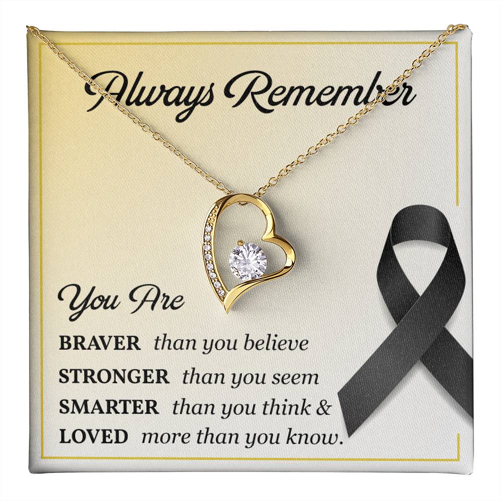 Black Ribbon Grief Support Necklace for Women