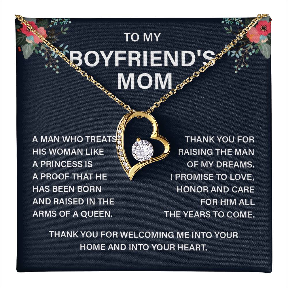Boyfriend’s Mom Gift Necklace with Message Card