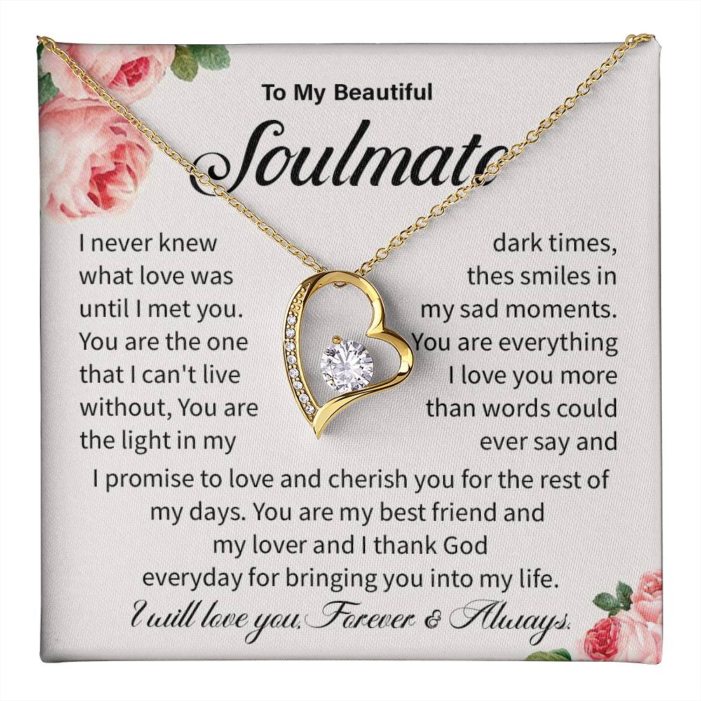 Soulmate Necklace Gift for Her – Love Message Card