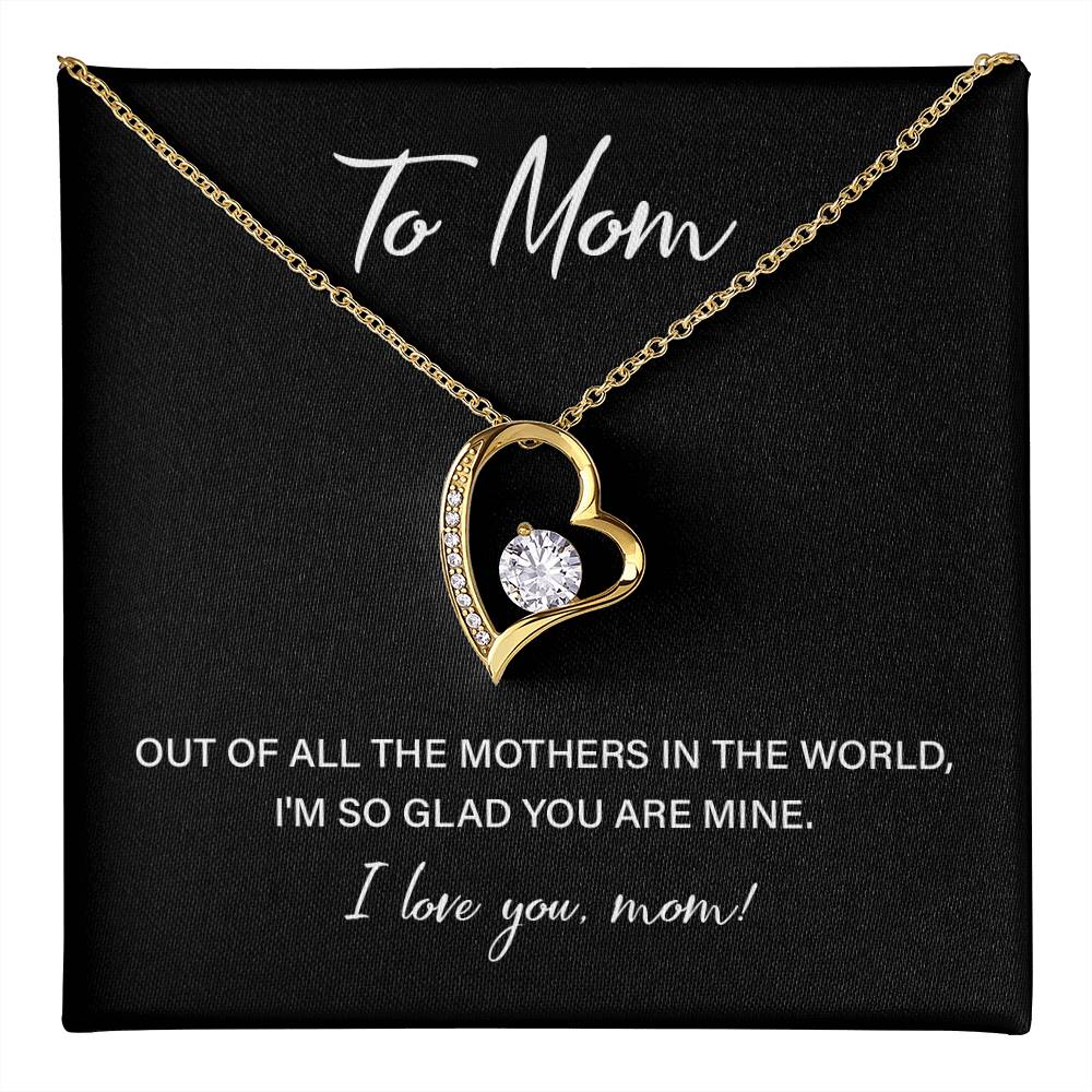 Heart Necklace for Mom With Sweet Love Note and Gift Box