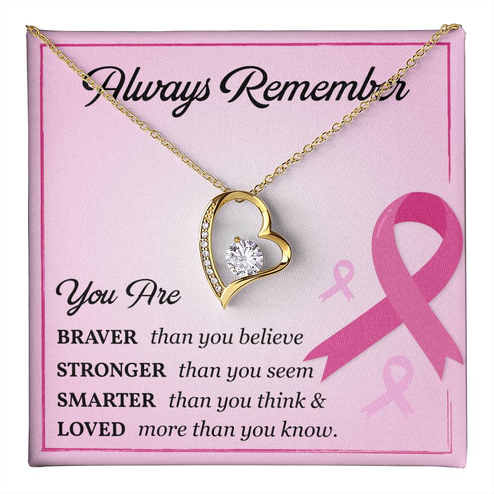 Breast Cancer Support Necklace with Card Gift Box