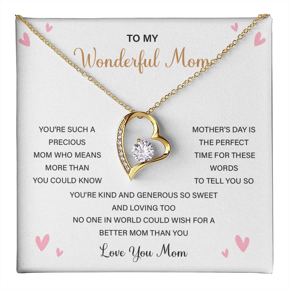 Love Shape Necklace Gift for Mom With Sweet Card & Box