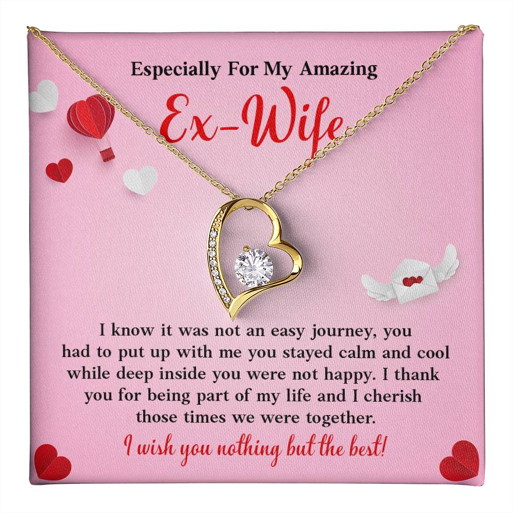 Ex-Wife Gift Necklace – Heart Pendant & Message Card