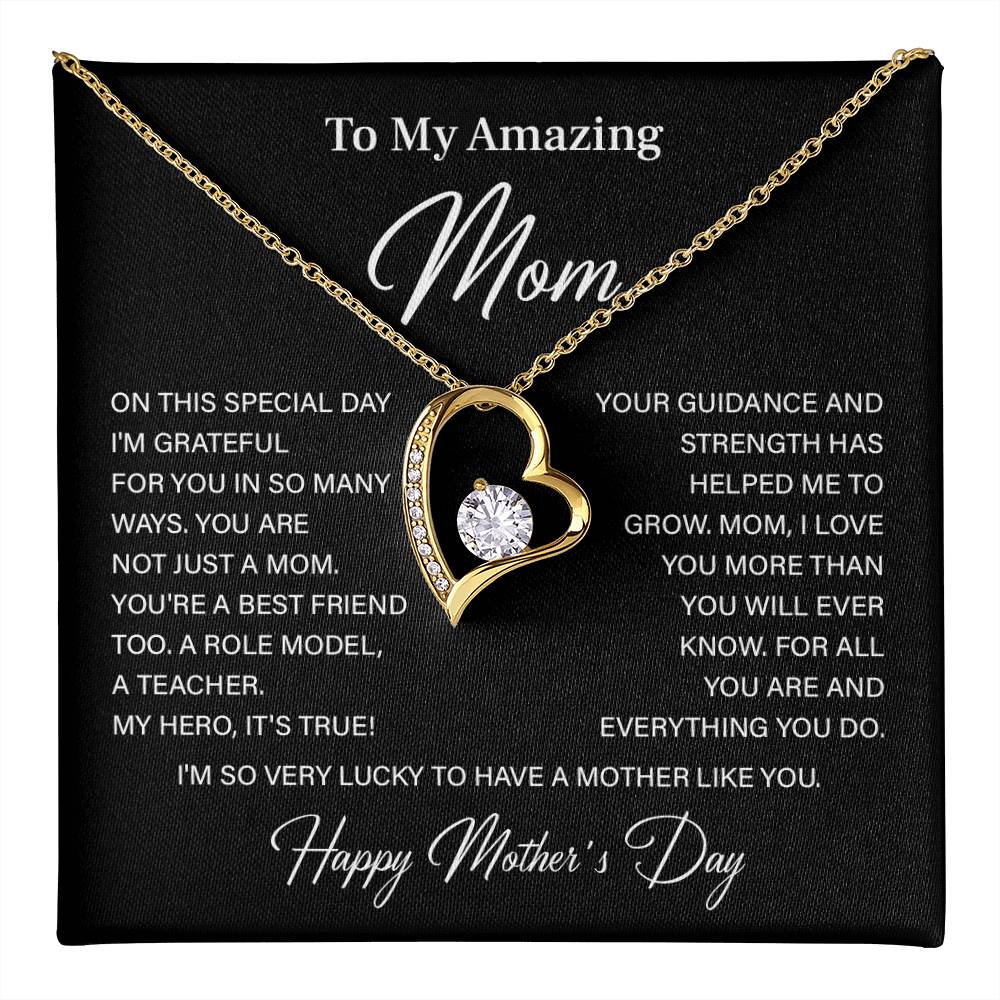 Amazing Mom Necklace Gift with Message Card