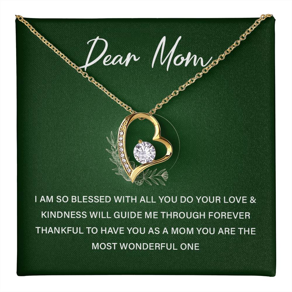 Heart Necklace Gift For Mom From Daughter With Lovely Note