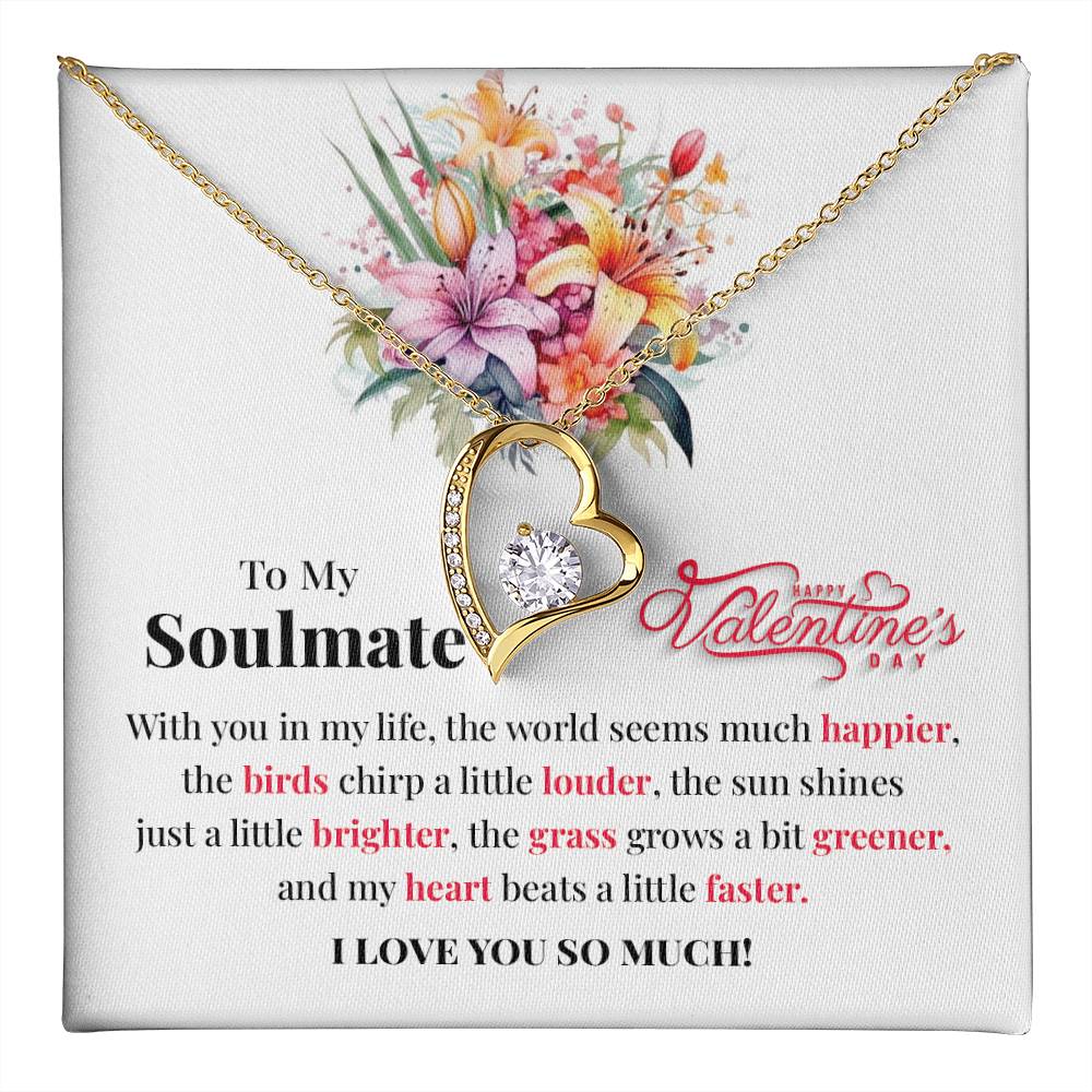 Soulmate Valentine Necklace Gift with Love Card