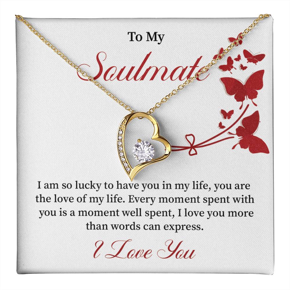 Soulmate Necklace Gift for Women – Love of My Life Message Card