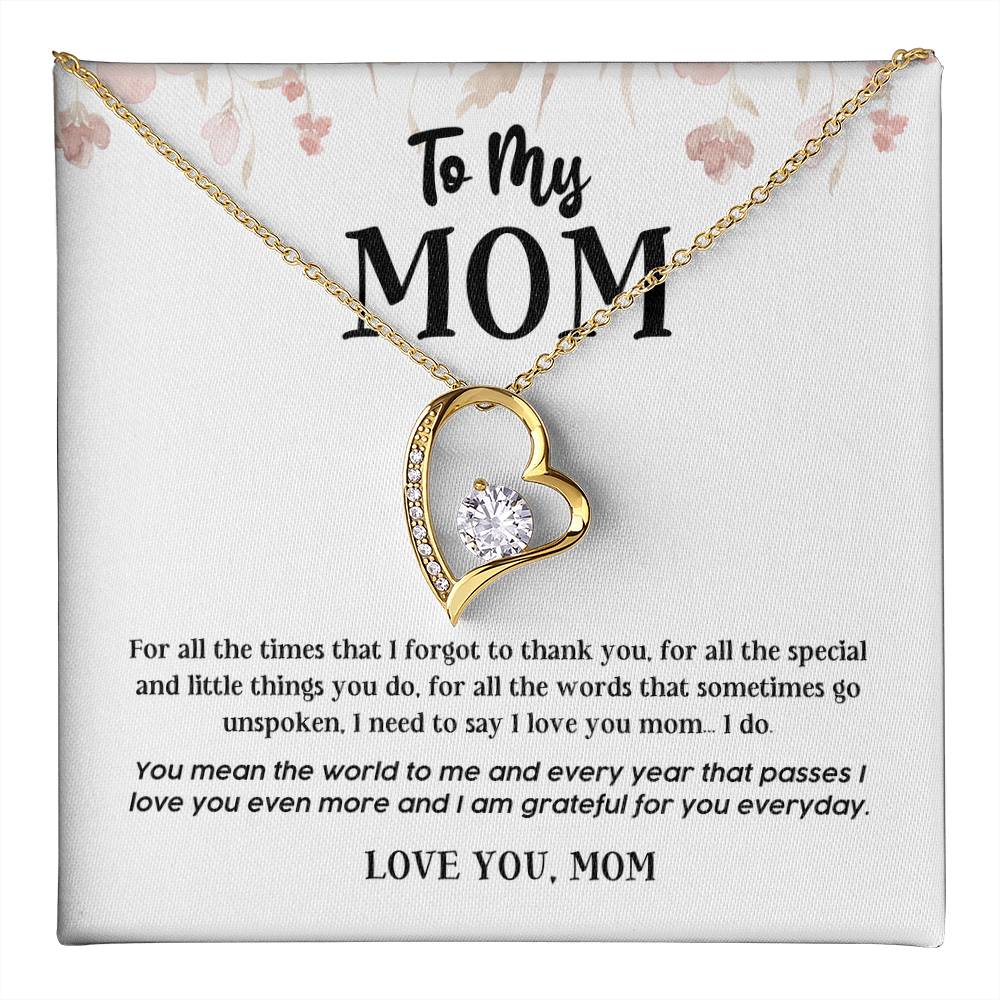 Heart Necklace Gift for Mom from Daughter or Son