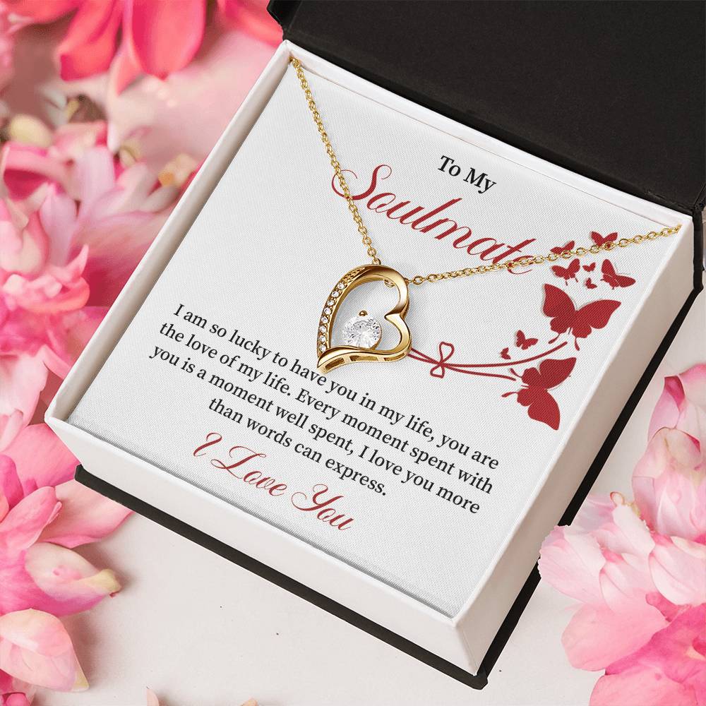 Soulmate Necklace Gift for Women – Love of My Life Message Card