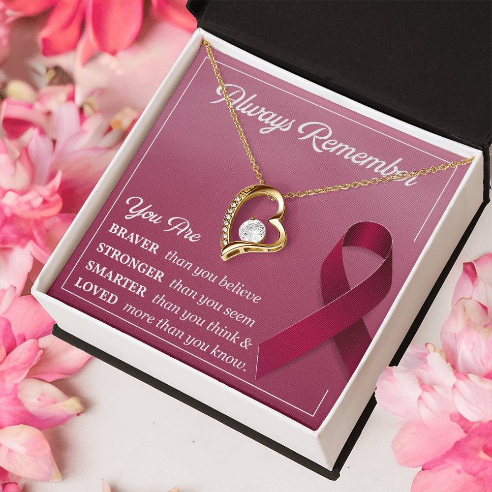 Burgundy Ribbon Encouragement Necklace for Her