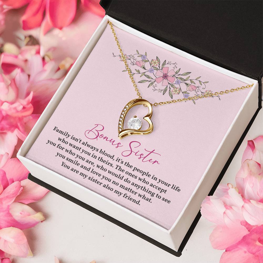 Bonus Sister Heart Necklace – Gift for Chosen Sister