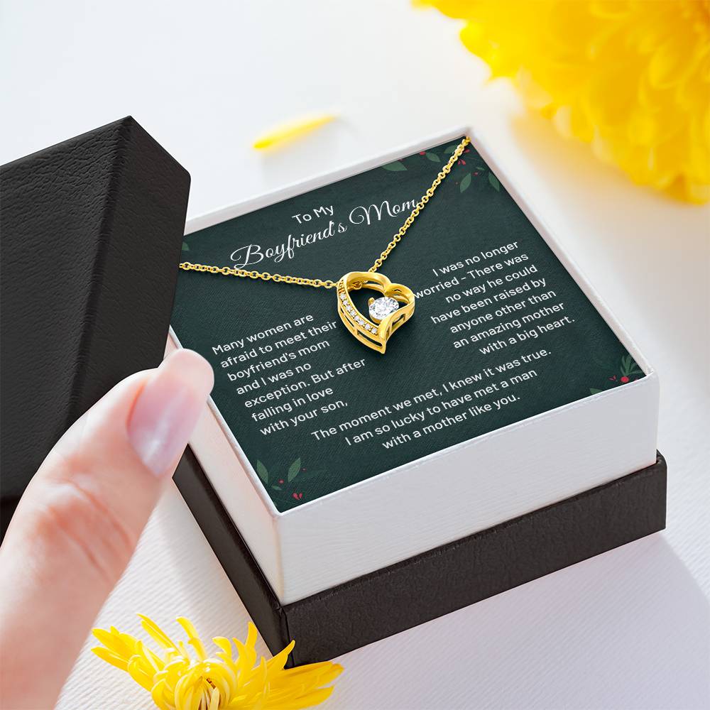Boyfriend’s Mom Necklace Gift with Message Card