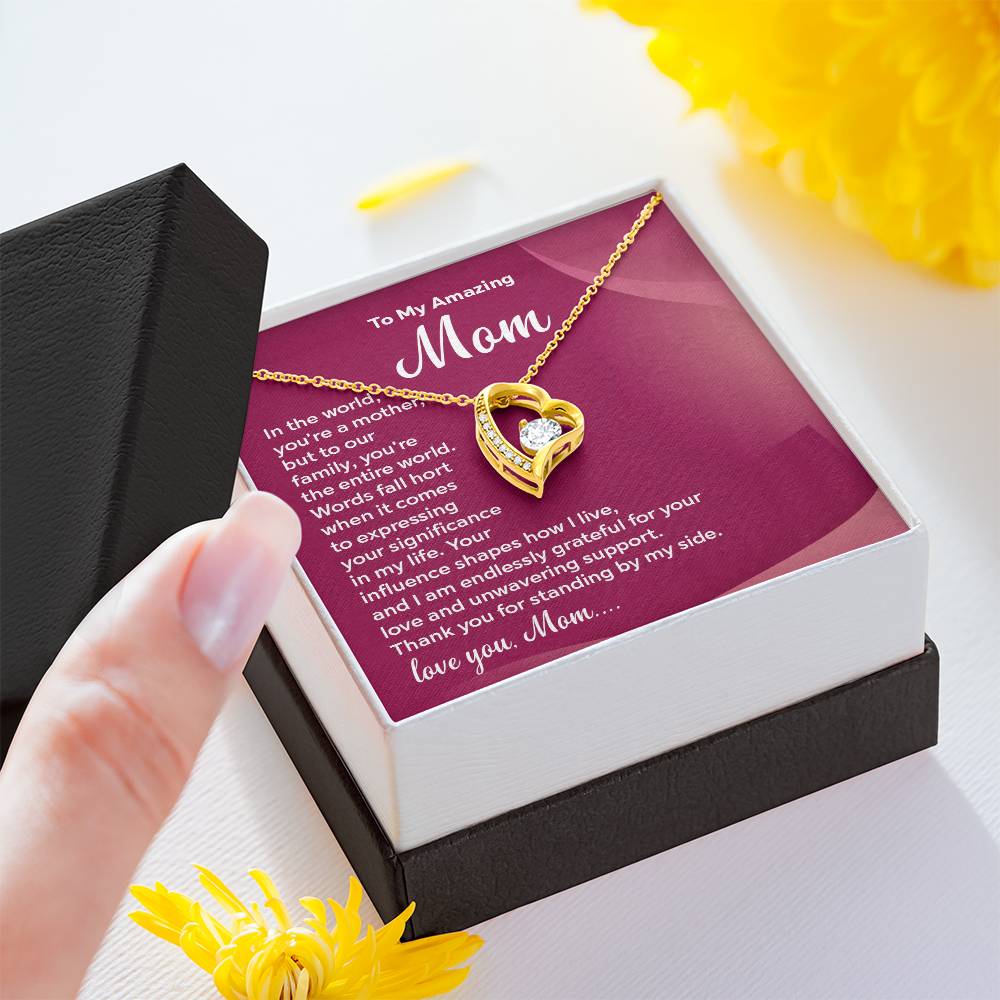 Mom Necklace Gift with Loving Message Card