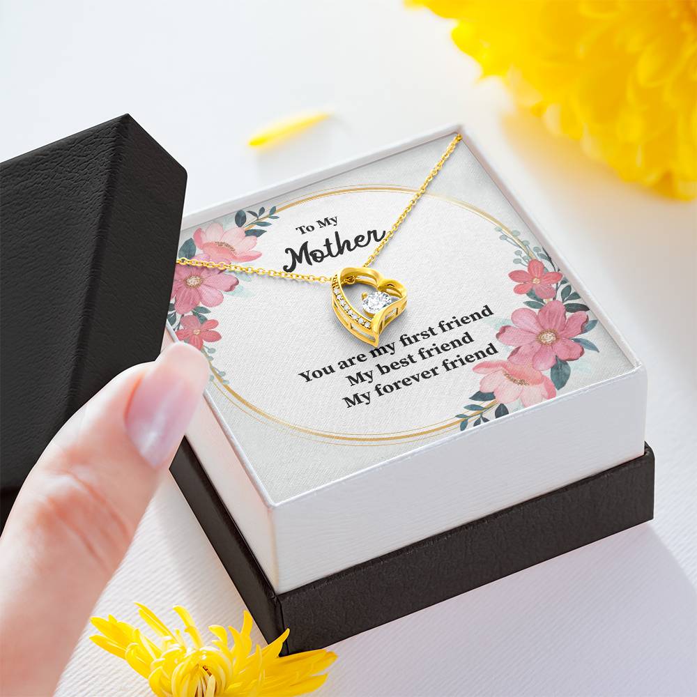 Mother Necklace Gift – First & Forever Friend Card