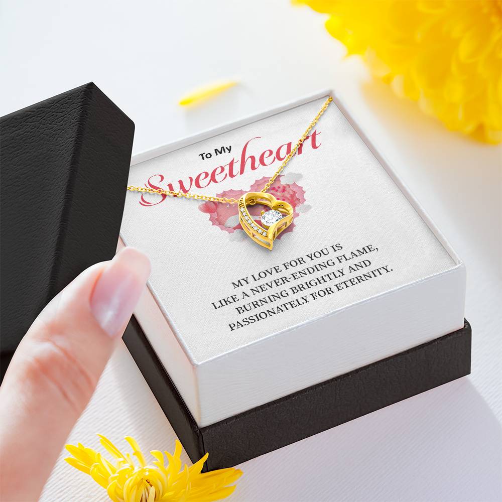 Sweetheart Necklace Gift – Eternal Flame Love Card