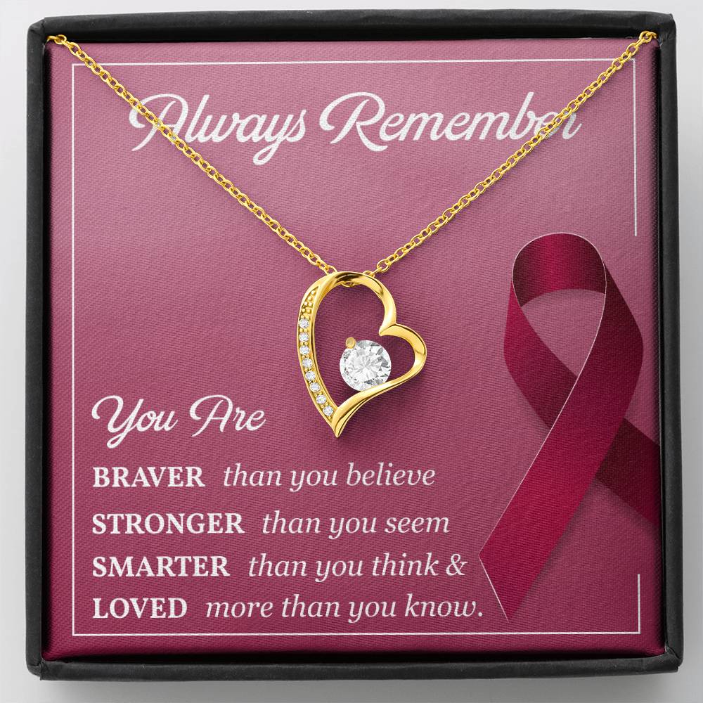 Burgundy Ribbon Encouragement Necklace for Her