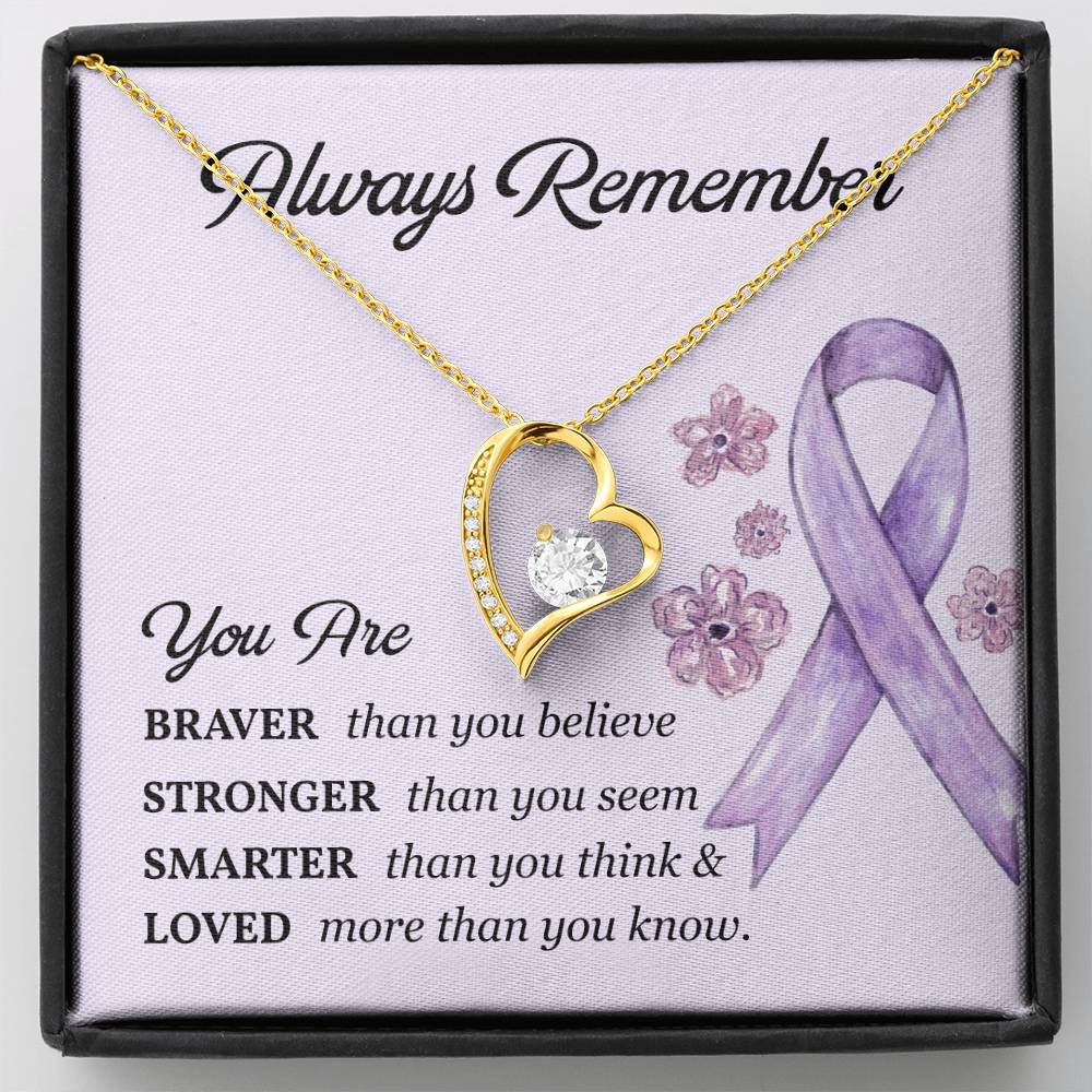 Cancer Support Gift with Purple Ribbon – Message Card